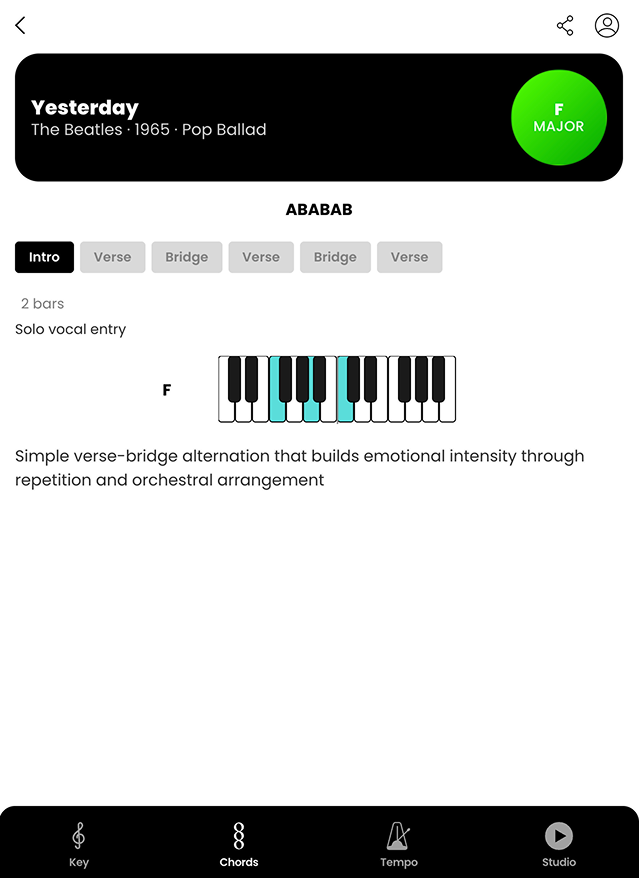 Modalys chord progressions